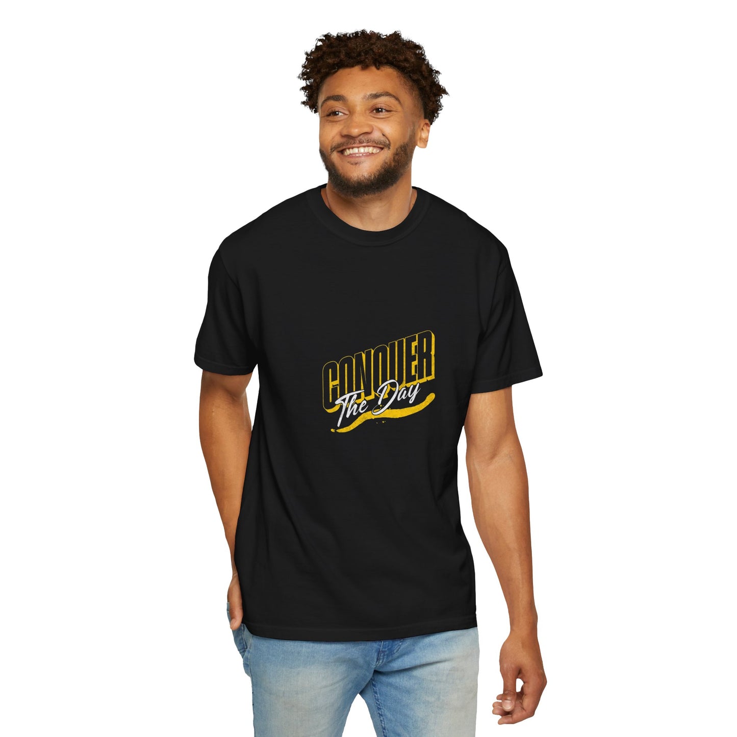 "Conquer the Day" Motivational Unisex Garment-Dyed T-Shirt