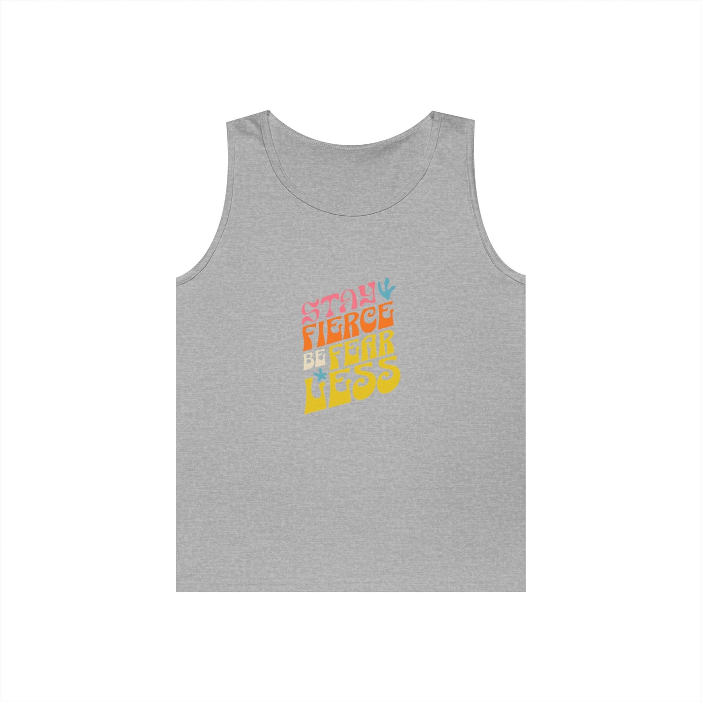 Stay Fierce Unisex Heavy Cotton Tank Top | Motivational Workout Shirt, Summer Wear, Inspirational Gift, Casual Everyday Top, Fitness Apparel