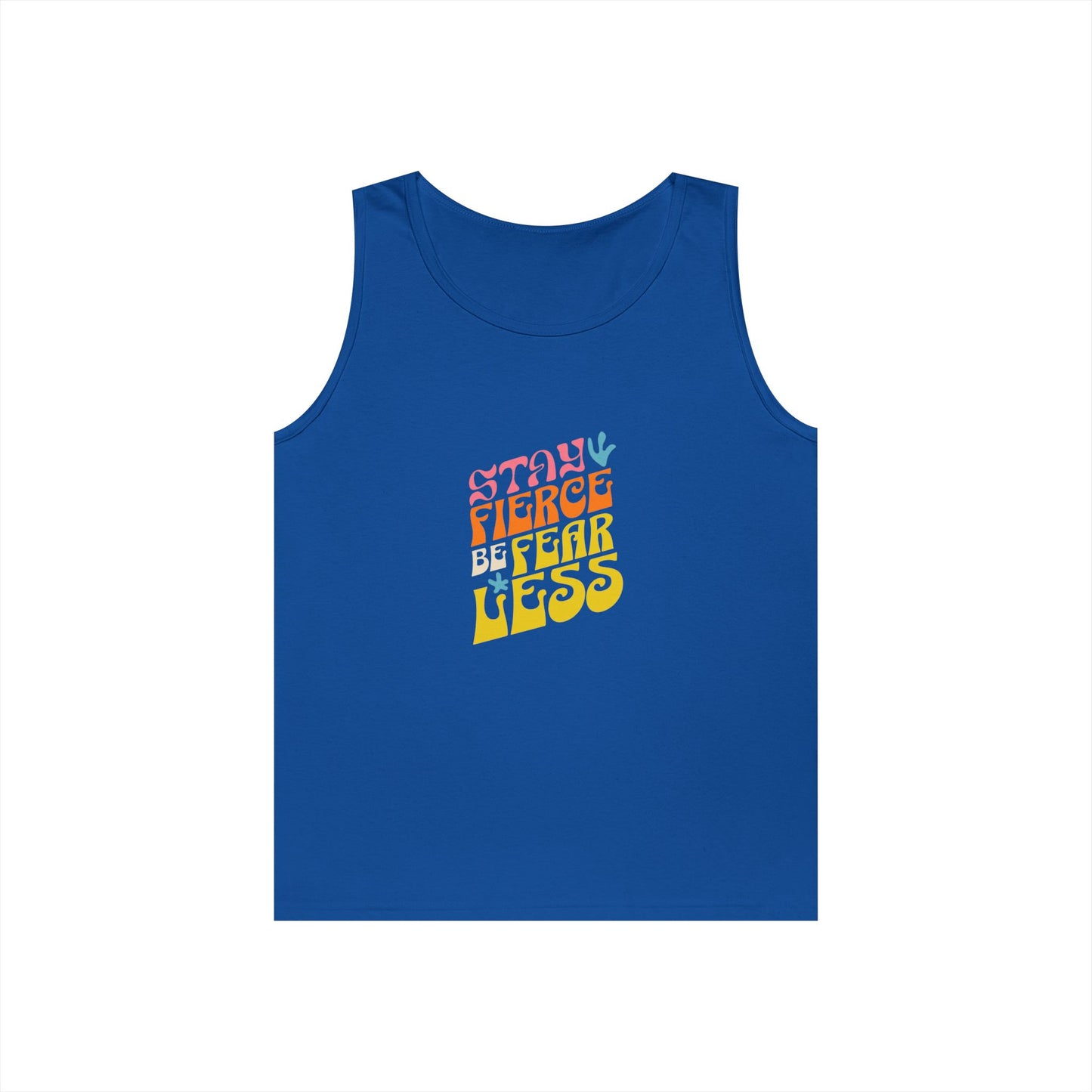 Stay Fierce Unisex Heavy Cotton Tank Top | Motivational Workout Shirt, Summer Wear, Inspirational Gift, Casual Everyday Top, Fitness Apparel