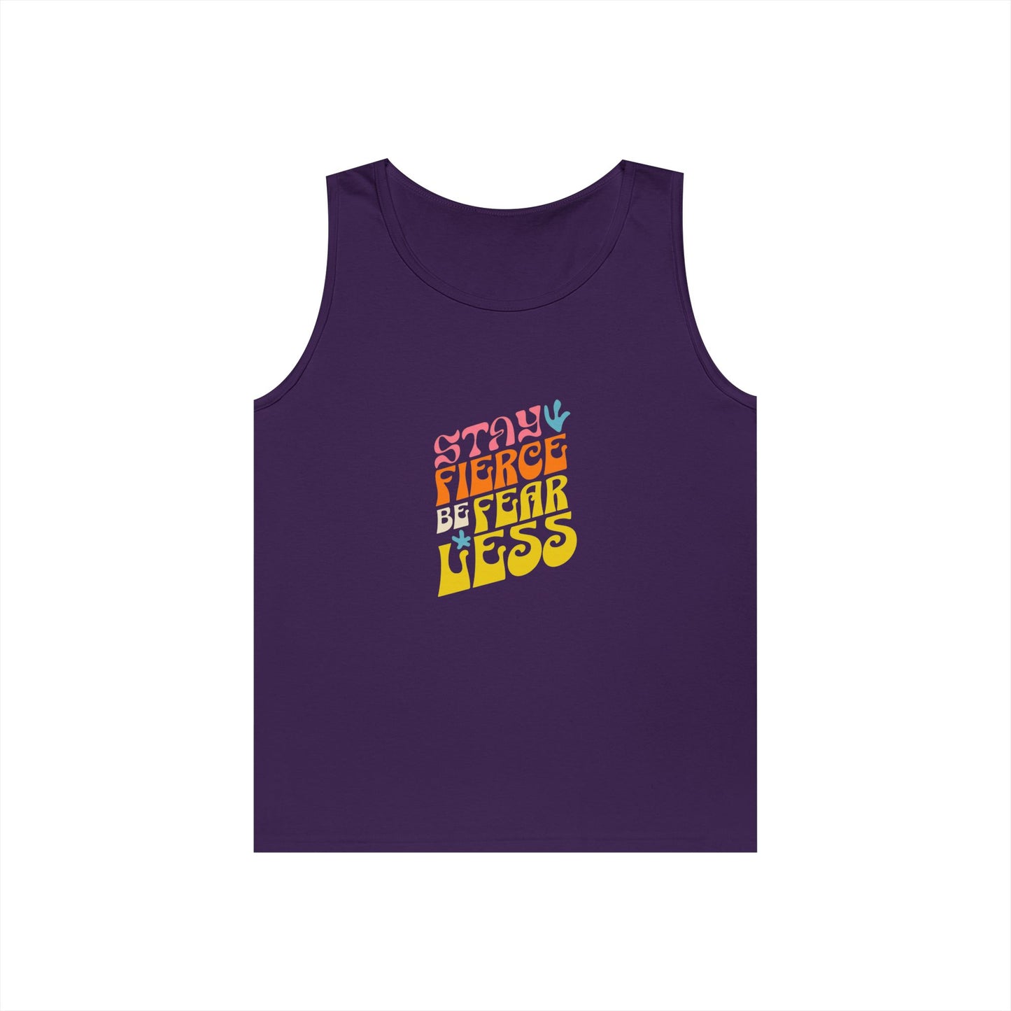 Stay Fierce Unisex Heavy Cotton Tank Top | Motivational Workout Shirt, Summer Wear, Inspirational Gift, Casual Everyday Top, Fitness Apparel
