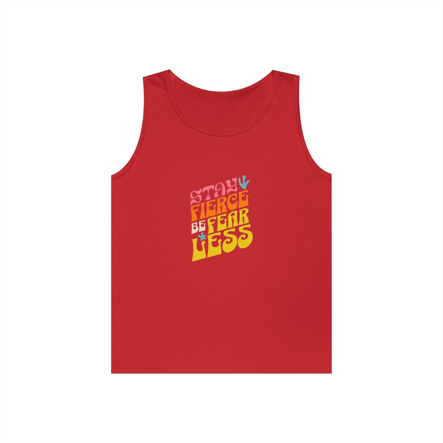 Stay Fierce Unisex Heavy Cotton Tank Top | Motivational Workout Shirt, Summer Wear, Inspirational Gift, Casual Everyday Top, Fitness Apparel