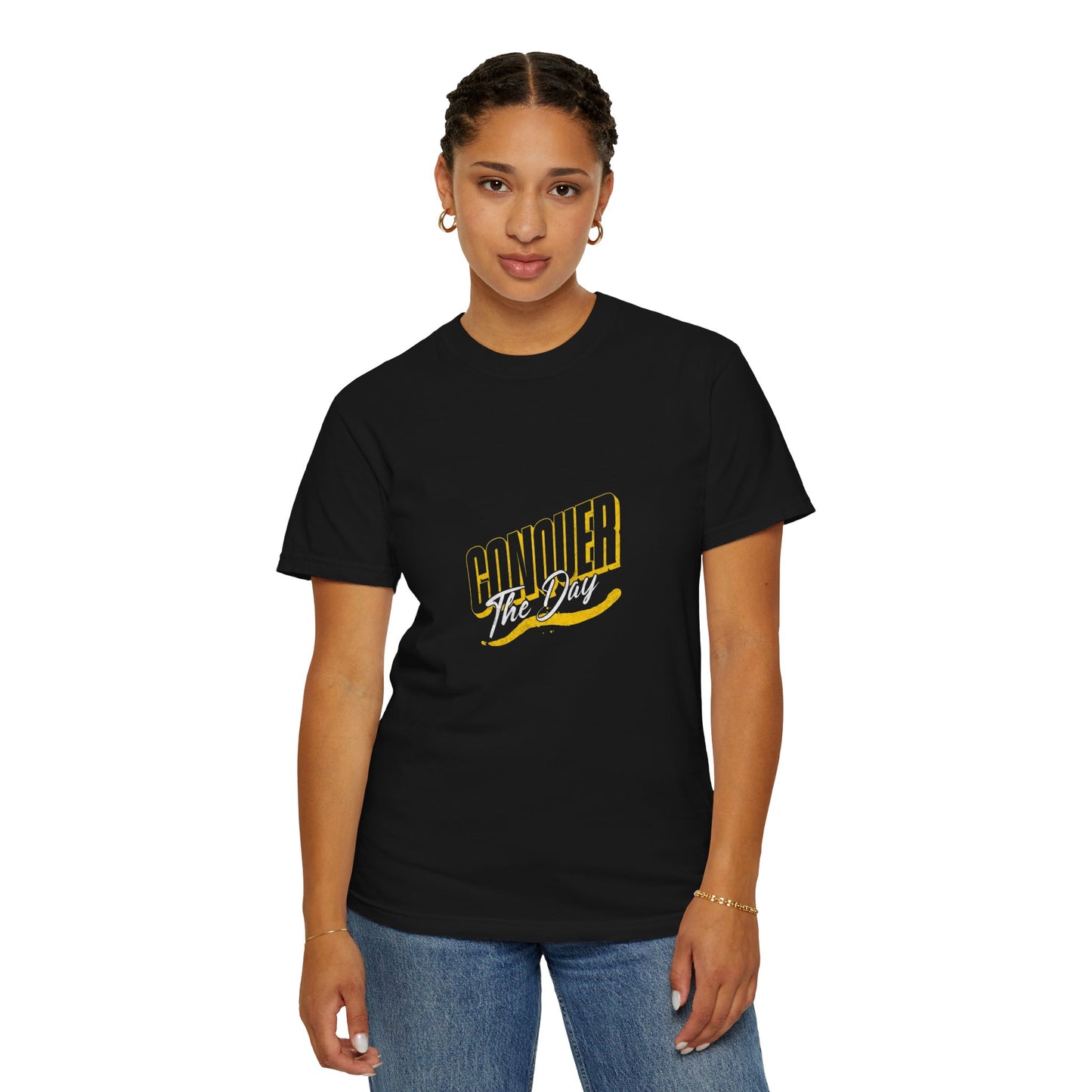 "Conquer the Day" Motivational Unisex Garment-Dyed T-Shirt