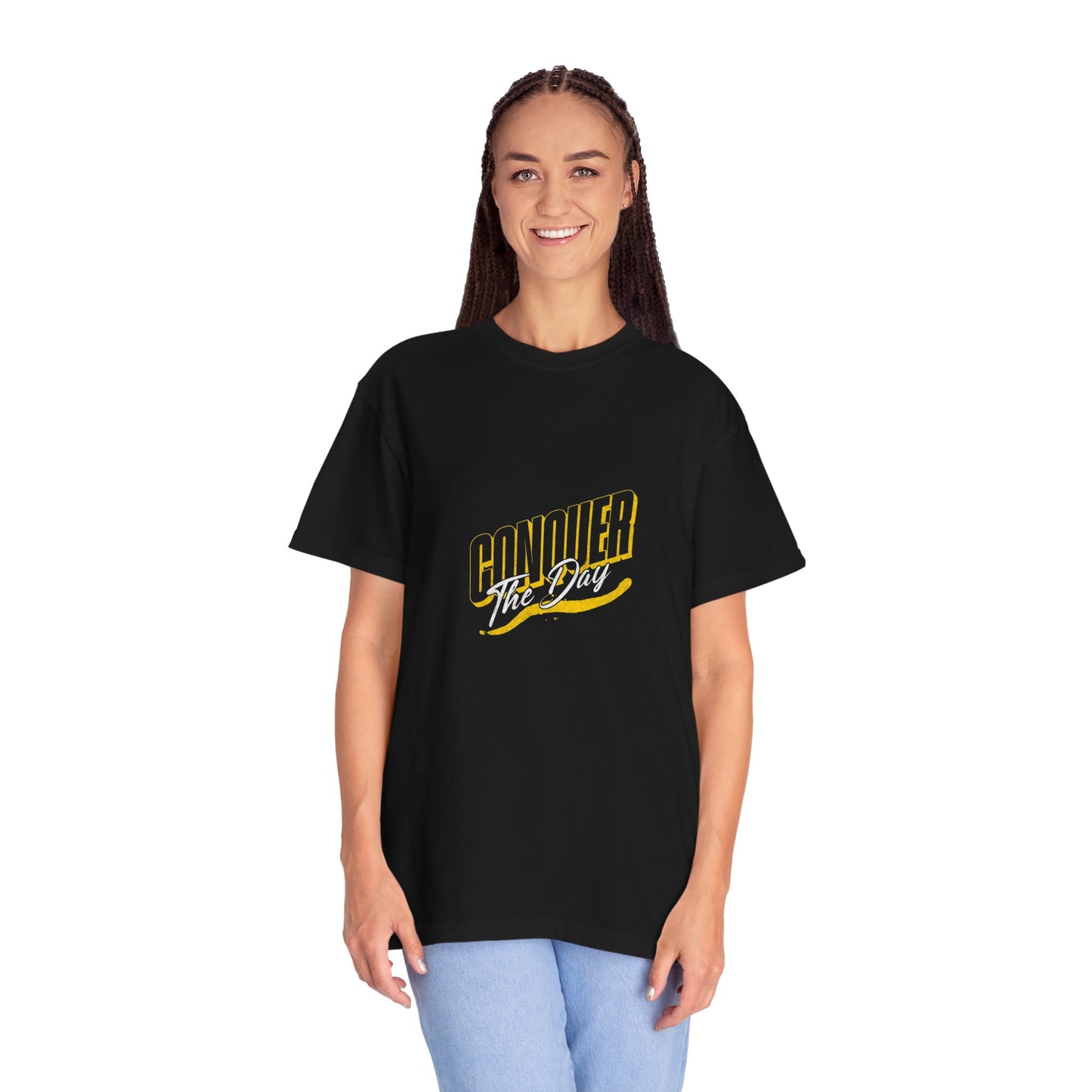 "Conquer the Day" Motivational Unisex Garment-Dyed T-Shirt