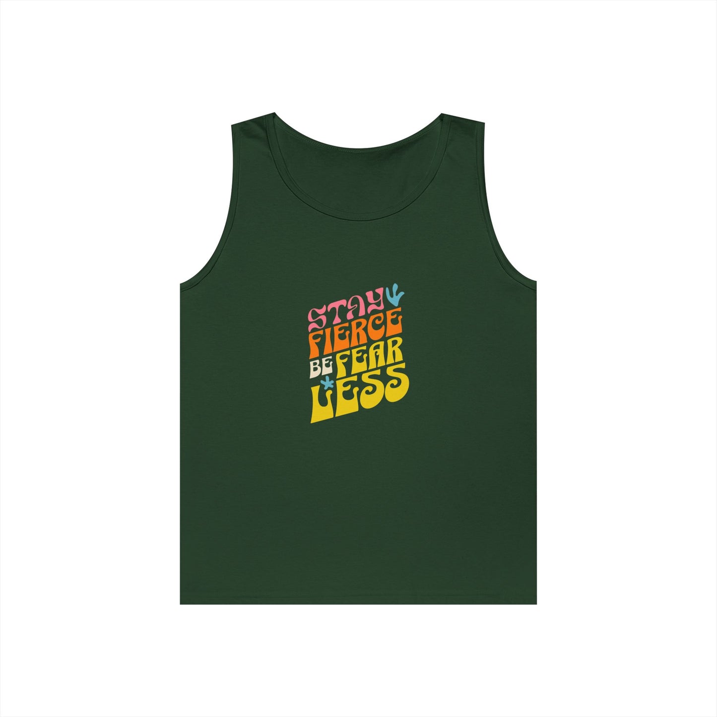 Stay Fierce Unisex Heavy Cotton Tank Top | Motivational Workout Shirt, Summer Wear, Inspirational Gift, Casual Everyday Top, Fitness Apparel