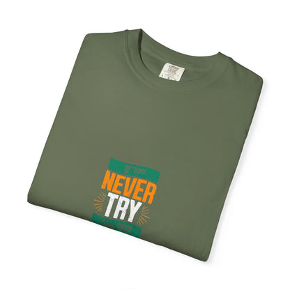 T-Shirt — Vintage-Inspired 'Never' Graphic Tee (Green & Orange)