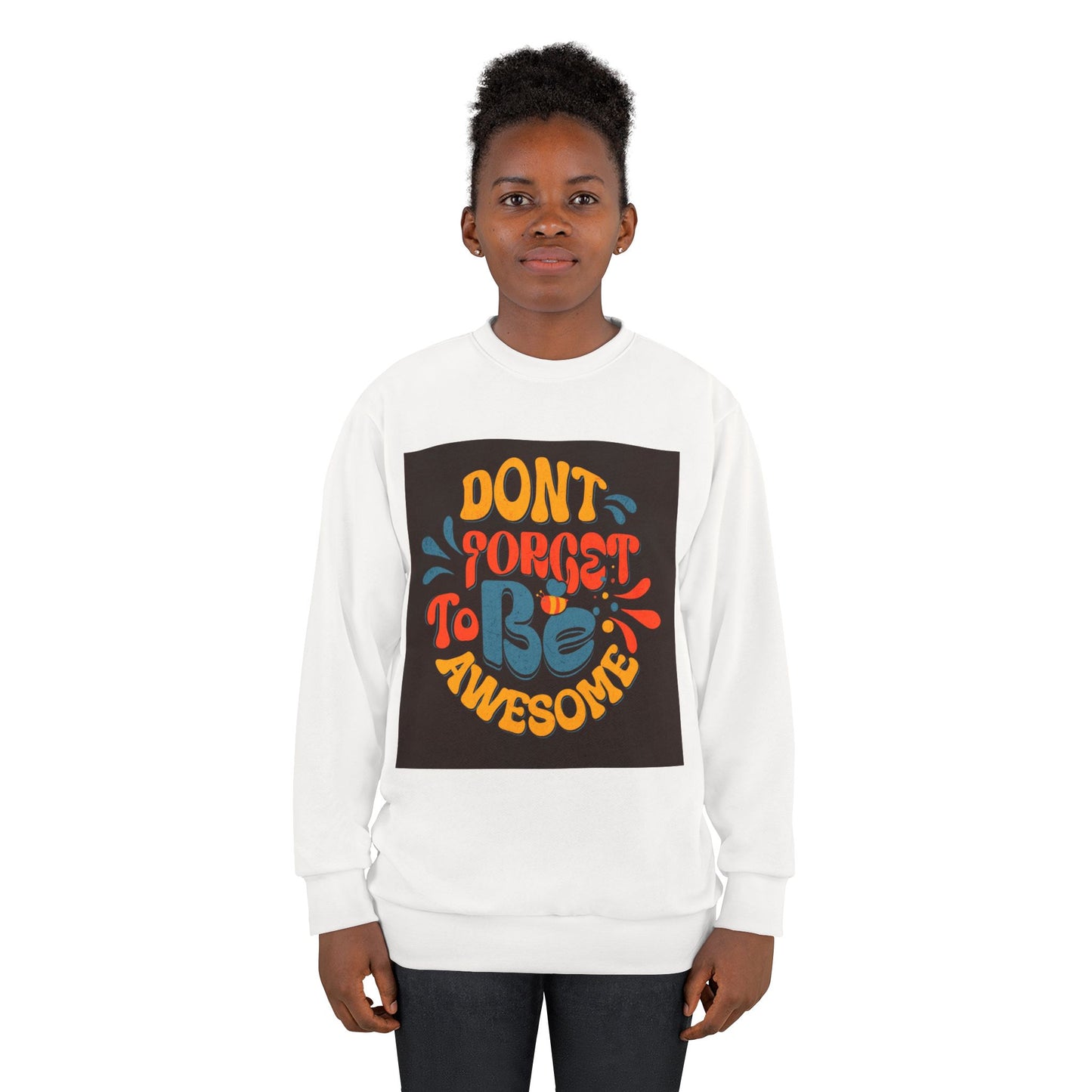 Close-up of quote on sweatshirt – positive affirmation design