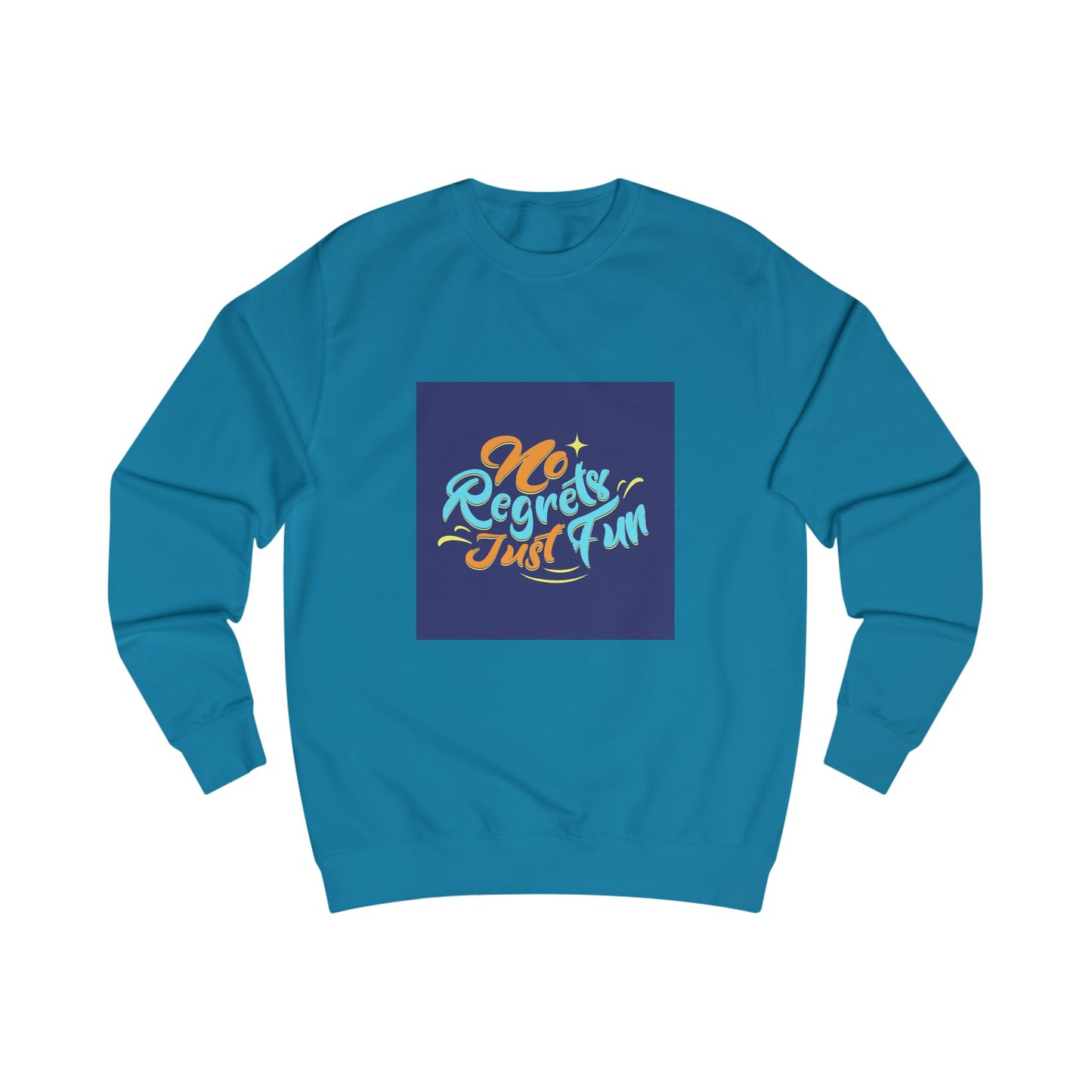 Lifestyle shot of No Regrets Fun Sweatshirt Unisex – cozy and confident fashion